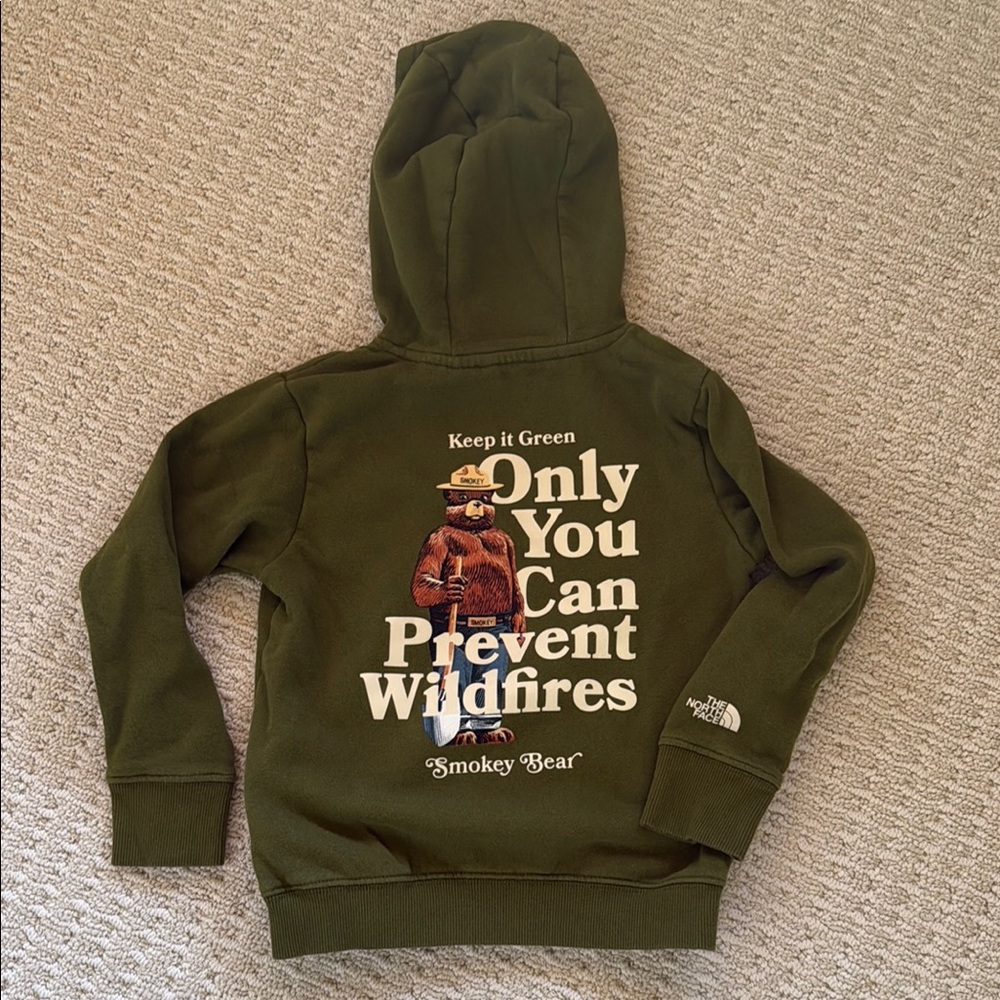 The North Face Smokey the Bear green hoodie